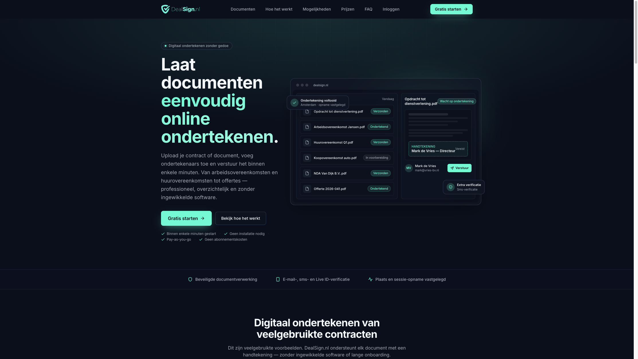 DealSign.nl — eigen softwareplatform voor digitaal ondertekenen